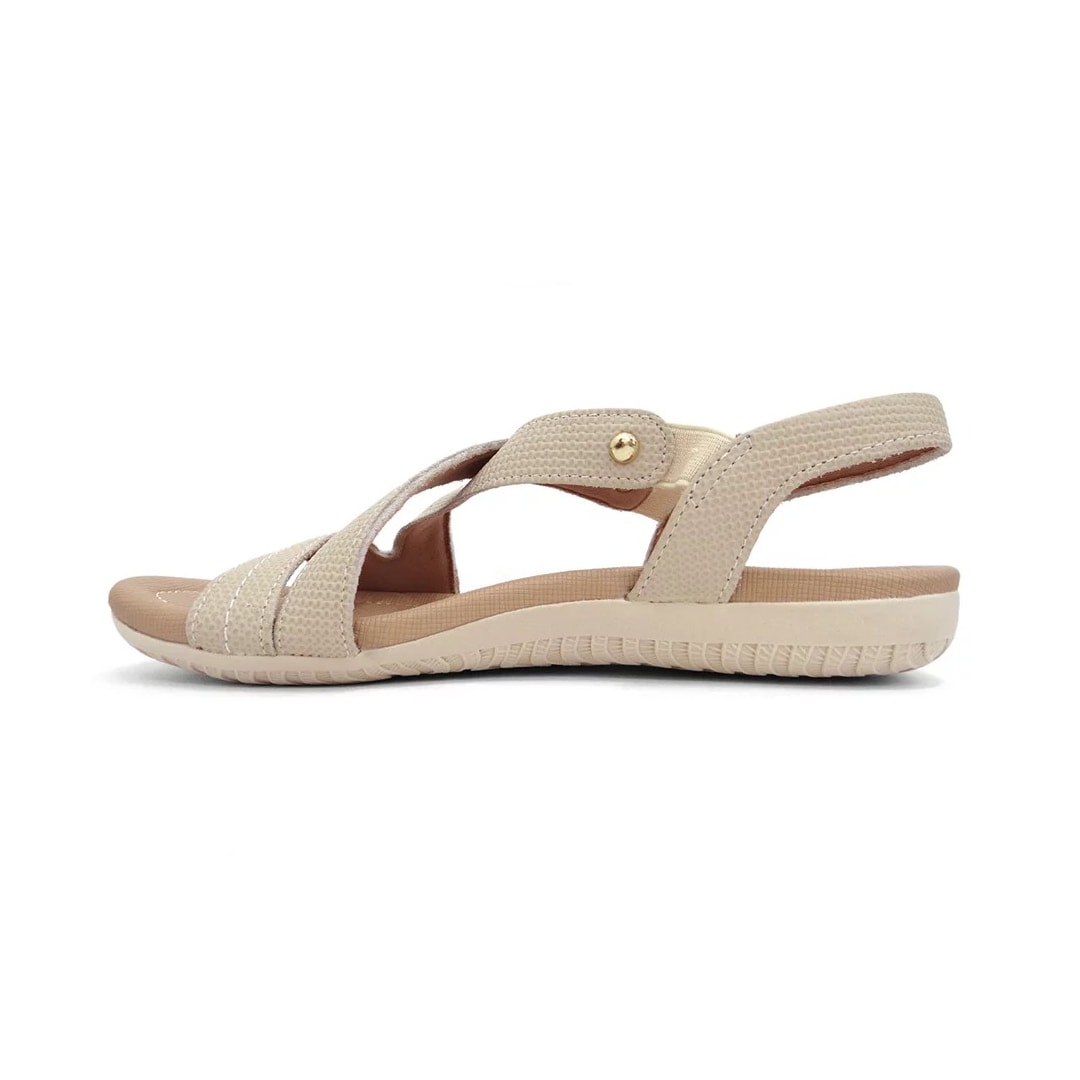 Sandália Usaflex Rasteira de Couro R1804 Vanilla Sandália Usaflex Rasteira de Couro R1804 Vanilla
