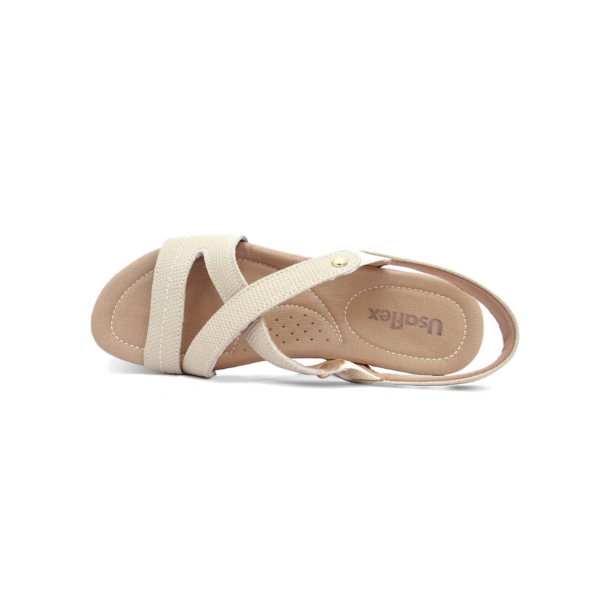 Sandália Usaflex Rasteira de Couro R1804 Vanilla Sandália Usaflex Rasteira de Couro R1804 Vanilla