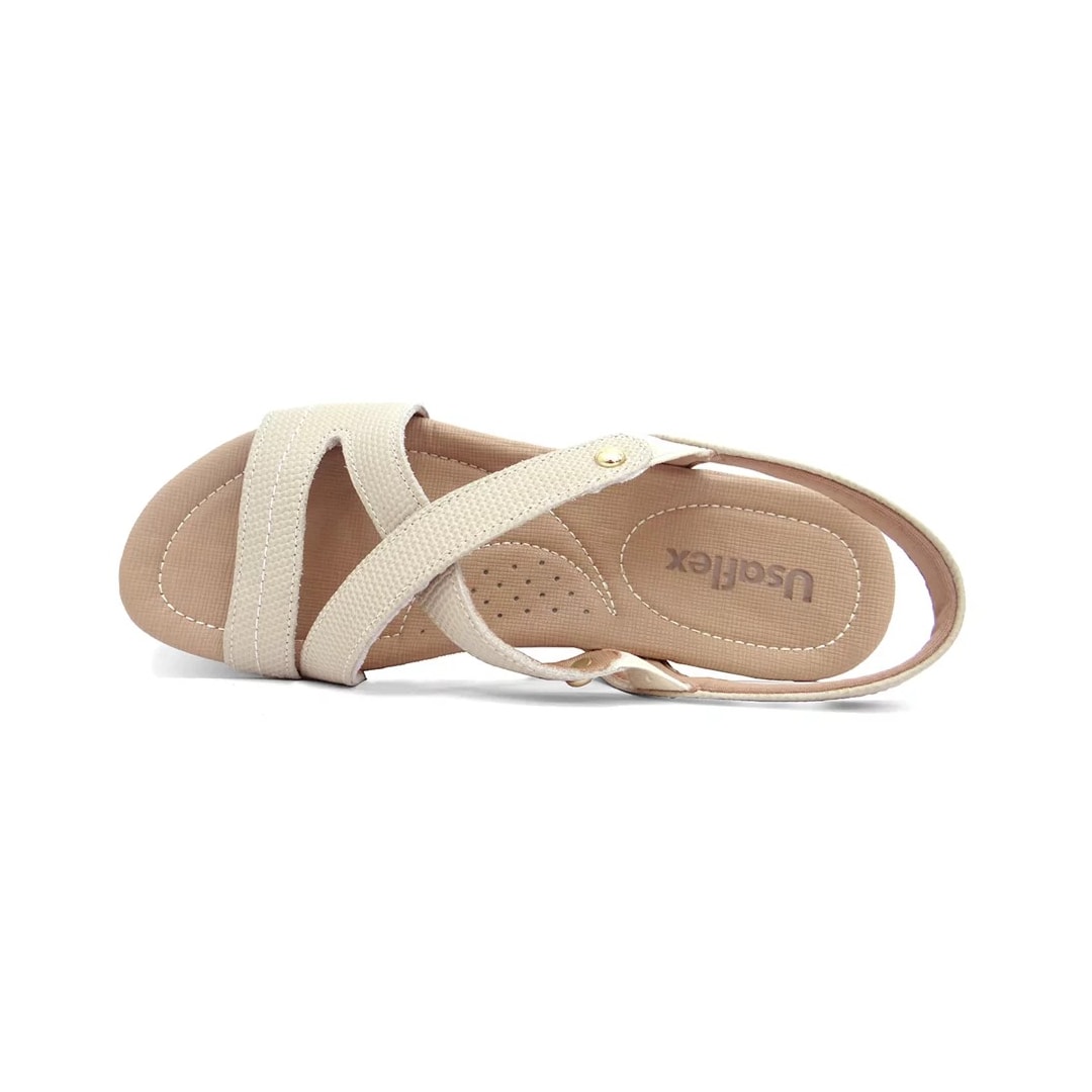 Sandália Usaflex Rasteira de Couro R1804 Vanilla Sandália Usaflex Rasteira de Couro R1804 Vanilla