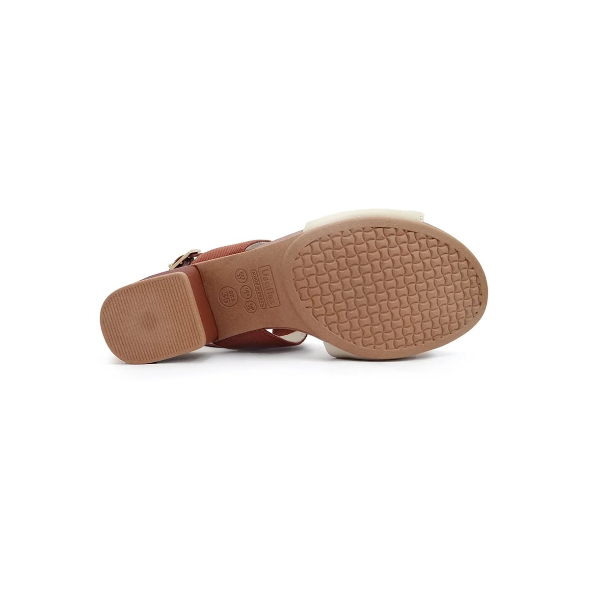 Sandália Usaflex Salto Bloco Ae3216 Vanilla