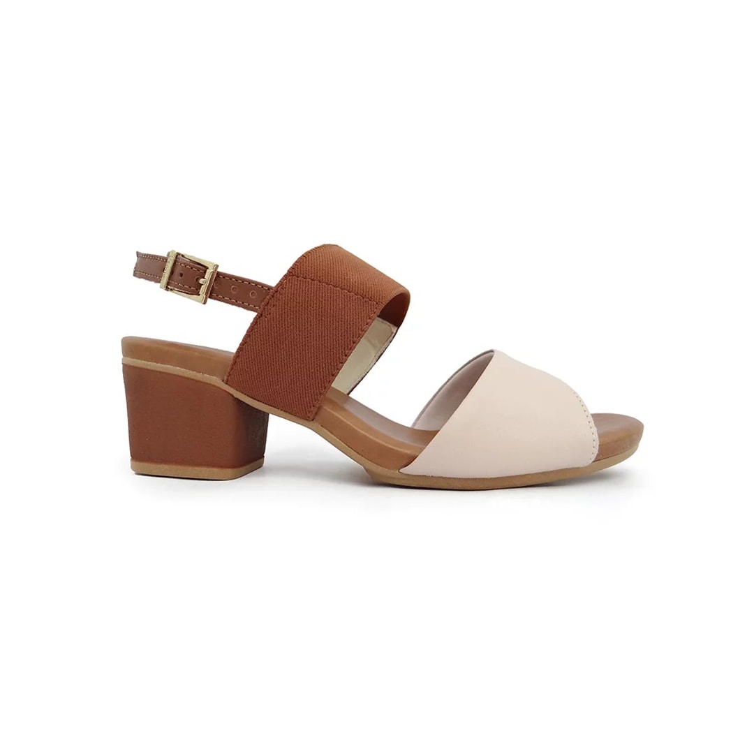 Sandália Usaflex Salto Bloco Ae3216 Vanilla