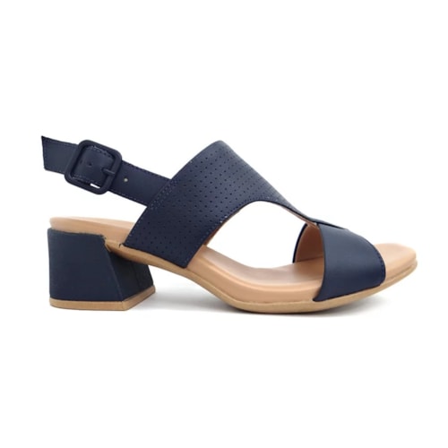 Detalhe - Sandália Usaflex Salto Bloco Aj2002 New Blue