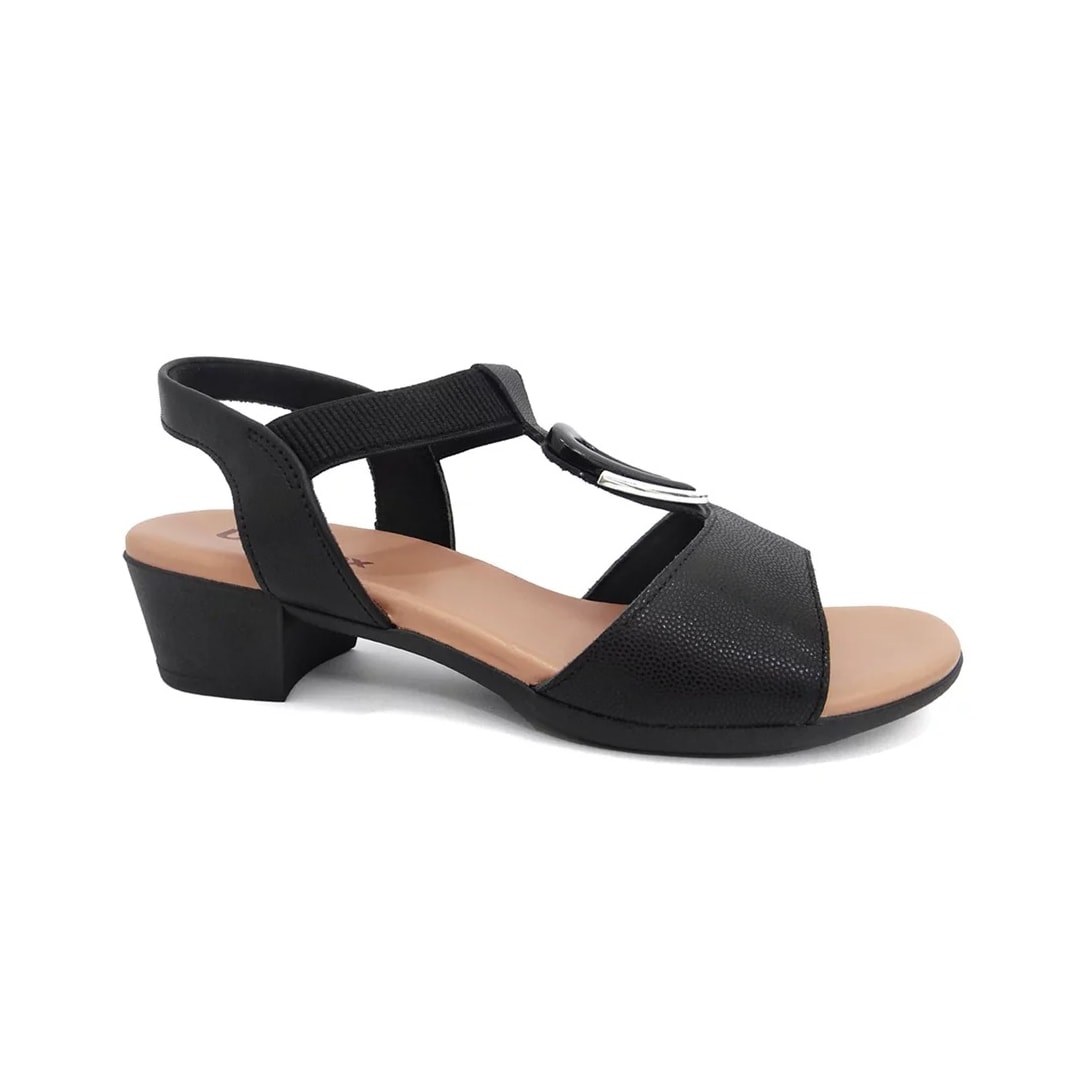Sandália Usaflex Salto Bloco Baixo Mm0801 Preto