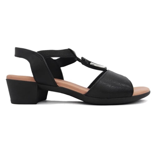 Detalhe - Sandália Usaflex Salto Bloco Baixo Mm0801 Preto