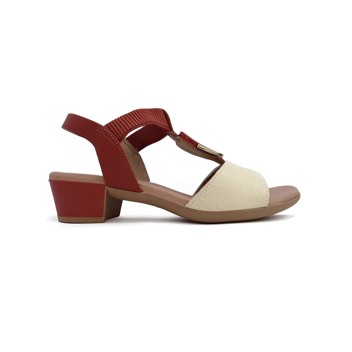 Sandália Usaflex Salto Bloco Baixo Mm0801 Vanilla Sandália Usaflex Salto Bloco Baixo Mm0801 Vanilla