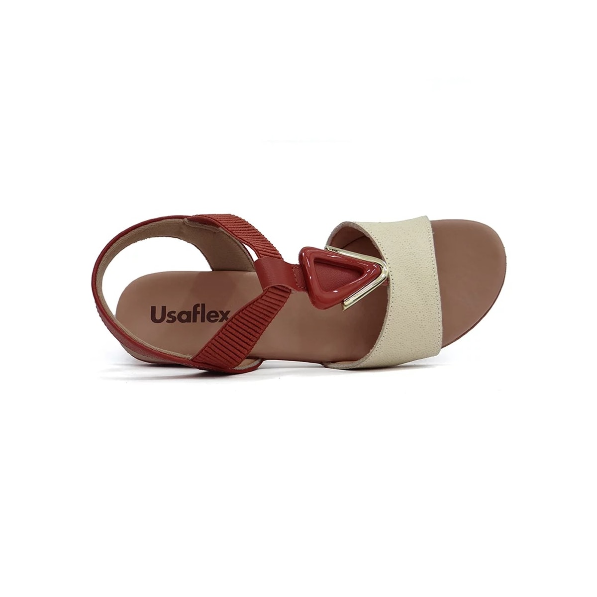 Sandália Usaflex Salto Bloco Baixo Mm0801 Vanilla Sandália Usaflex Salto Bloco Baixo Mm0801 Vanilla