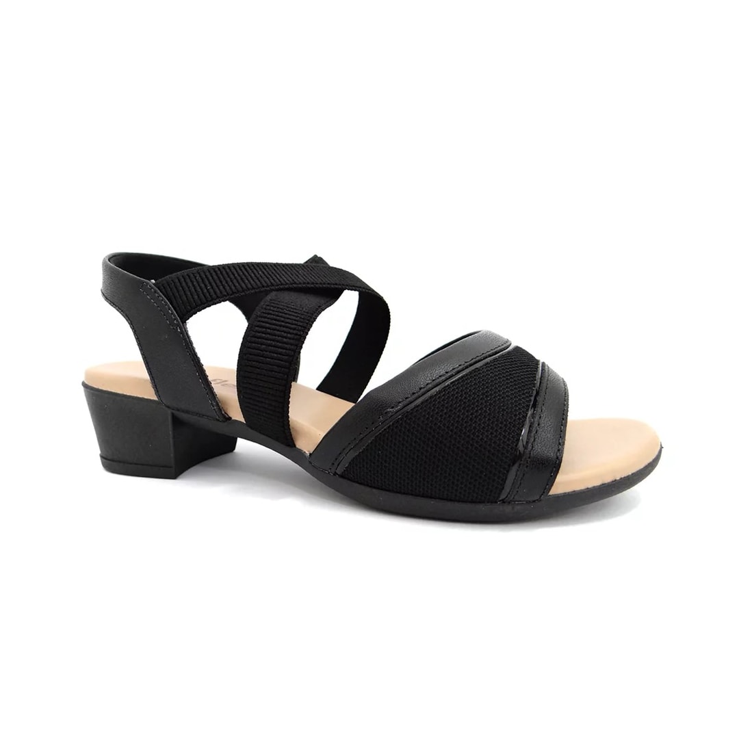 Sandália Usaflex Salto Bloco Mm0803 Preto