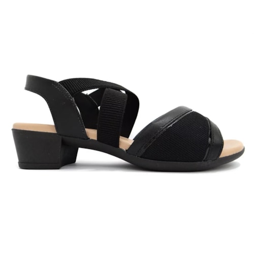 Detalhe - Sandália Usaflex Salto Bloco Mm0803 Preto