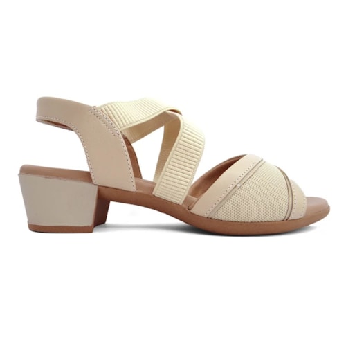 Detalhe - Sandália Usaflex Salto Bloco Mm0803 Vanilla