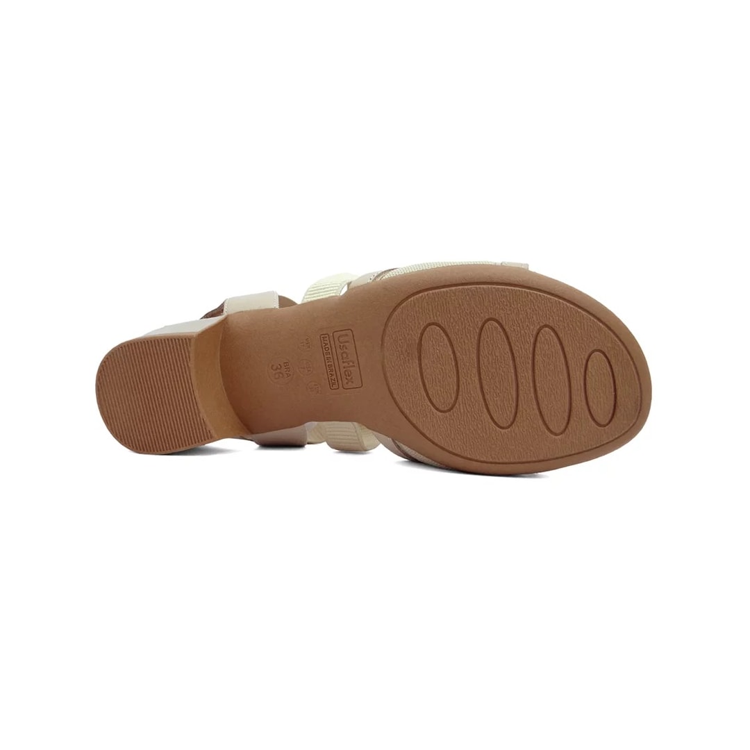 Sandália Usaflex Salto Bloco Mm0803 Vanilla Sandália Usaflex Salto Bloco Mm0803 Vanilla