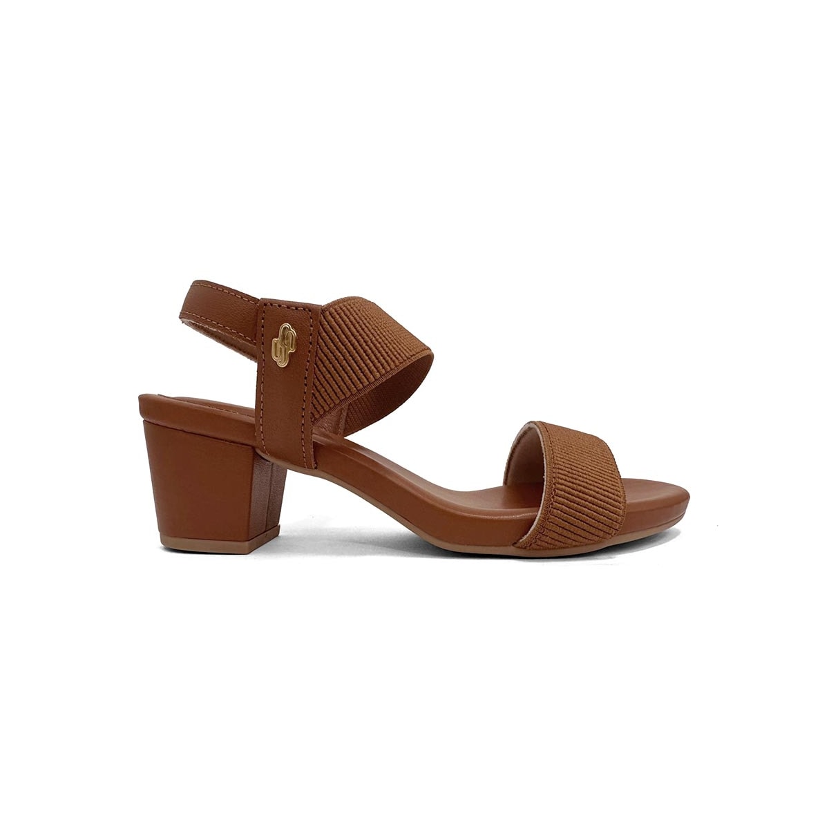 Sandalia Usaflex Salto Médio Grosso Y8204 Doce Sandalia Usaflex Salto Médio Grosso Y8204 Doce