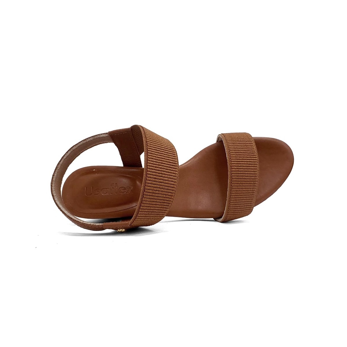Sandalia Usaflex Salto Médio Grosso Y8204 Doce
