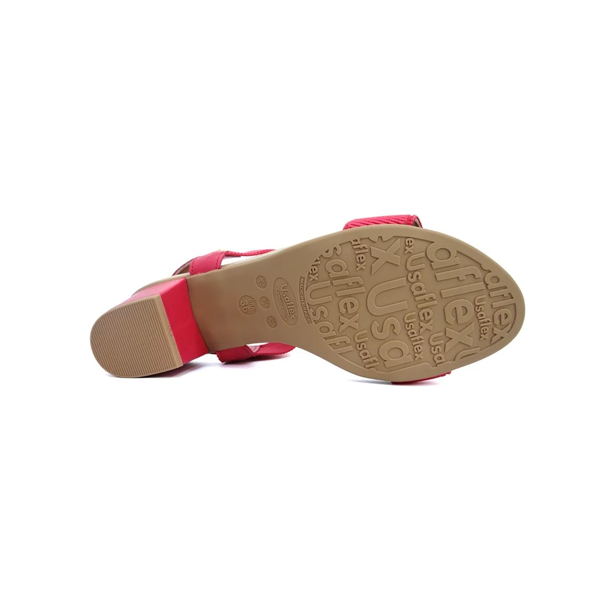 Sandália Usaflex Salto Médio Grosso Y8204 Magenta Sandália Usaflex Salto Médio Grosso Y8204 Magenta