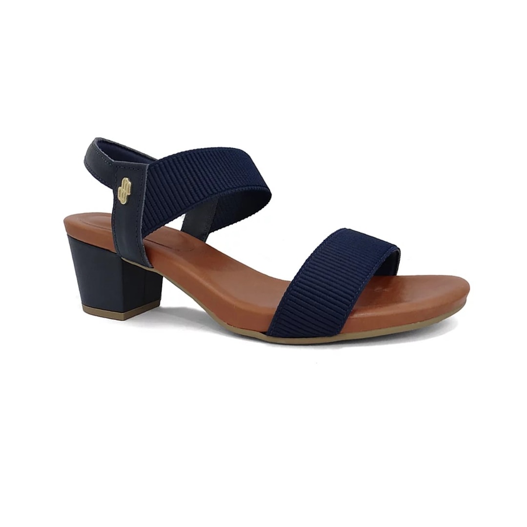 Sandália Usaflex Salto Médio Grosso Y8204 New Blue Opaco