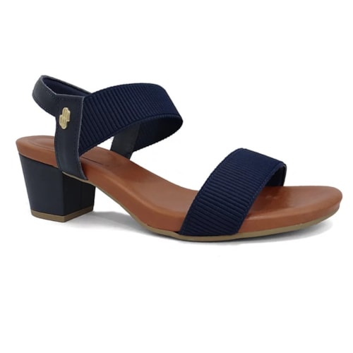 Sandália Usaflex Salto Médio Grosso Y8204 New Blue Opaco