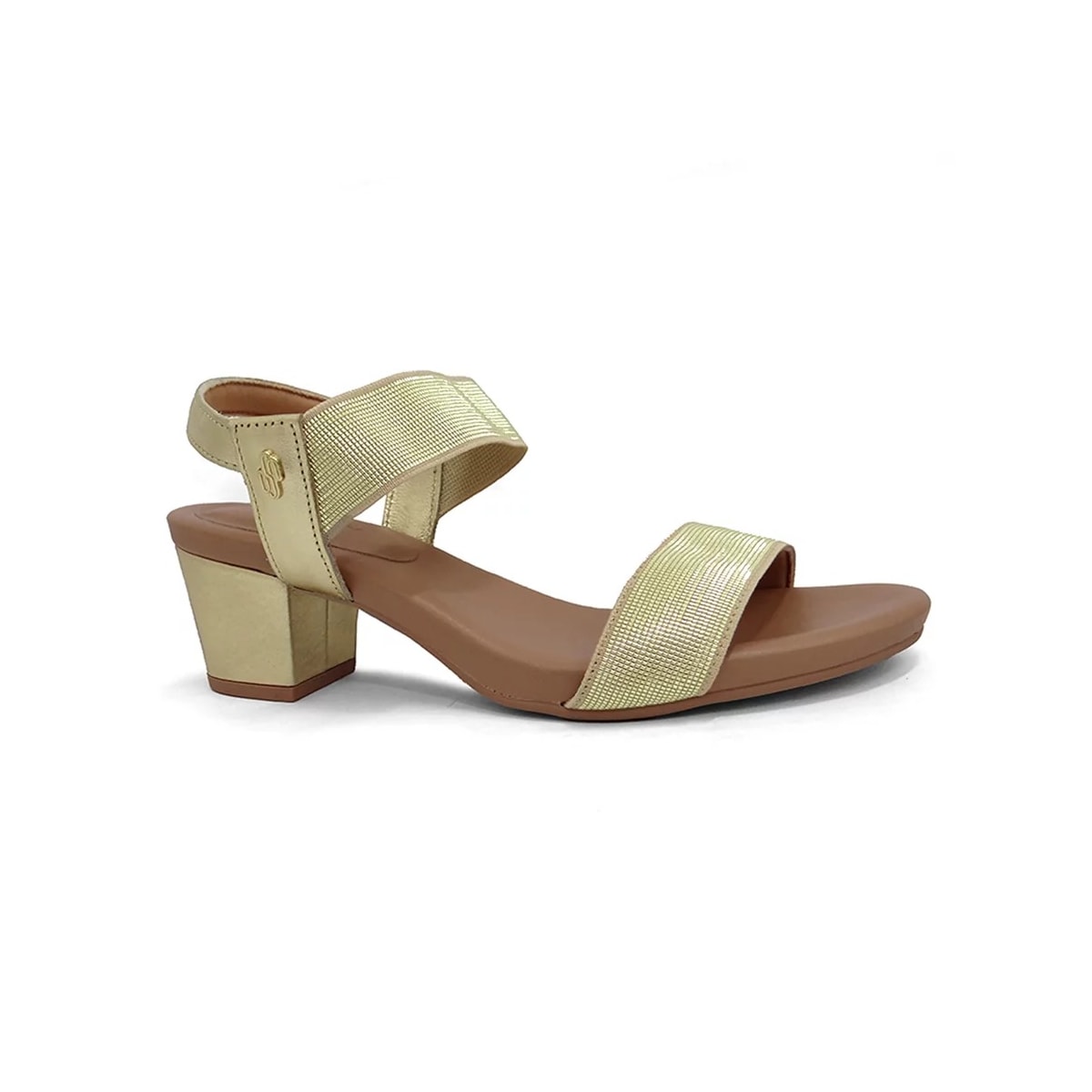 Sandália Usaflex Salto Médio Grosso Y8204 Ouro Light Sandália Usaflex Salto Médio Grosso Y8204 Ouro Light
