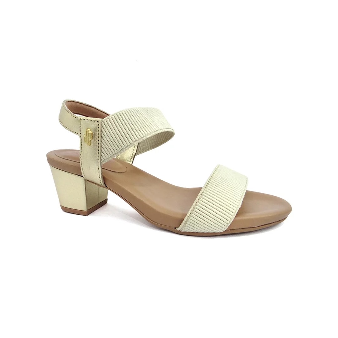 Sandália Usaflex Salto Médio Grosso Y8204 Prata Velha