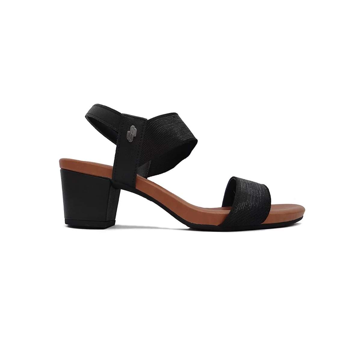 Sandália Usaflex Salto Médio Grosso Y8204 Preto/Metal Sandália Usaflex Salto Médio Grosso Y8204 Preto/Metal