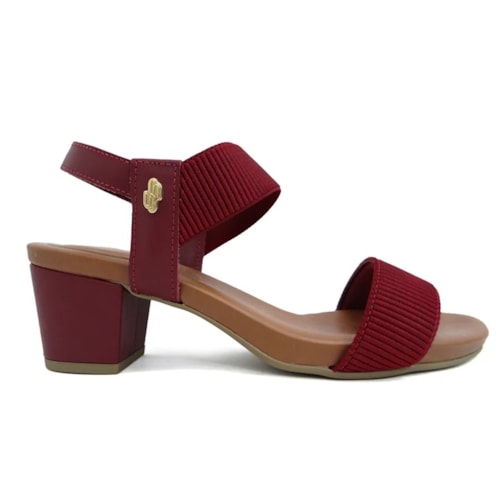 Detalhe - Sandália Usaflex Salto Médio Grosso Y8204 Rebu Opaco