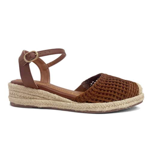 Detalhe - Sandália Valentina Anabela Slingback 509044 Tiramissu