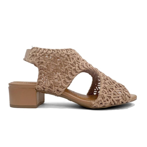 Detalhe - Sandália Valentina Salto Bloco 453082-1 Pele