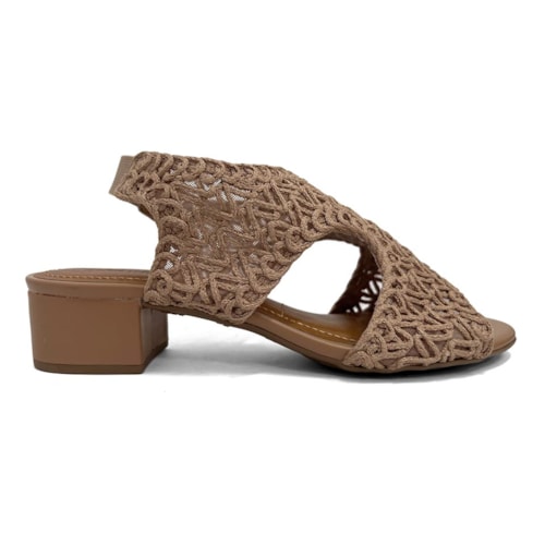 Detalhe - Sandália Valentina Salto Bloco 453082 Pele