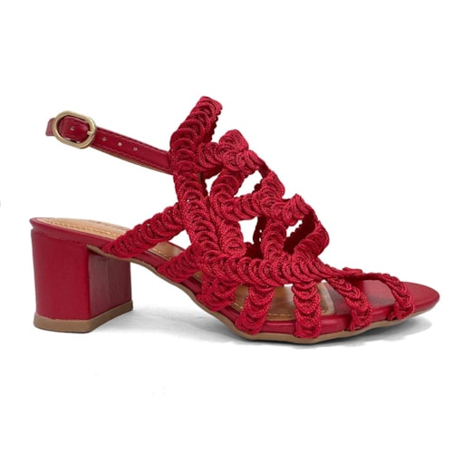 Detalhe - Sandália Valentina Salto Bloco 457036 Dalia