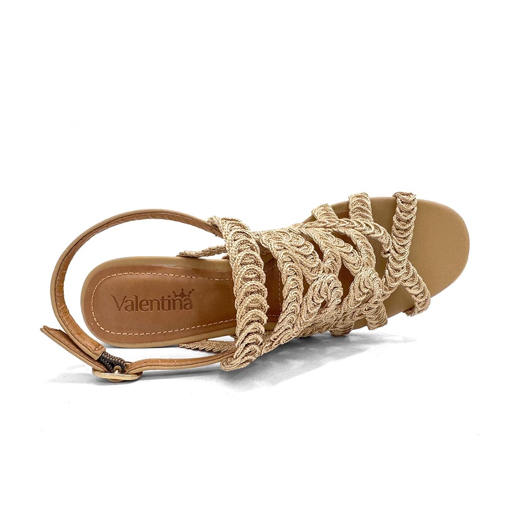 Sandália Valentina Salto Bloco 457036 Pecan