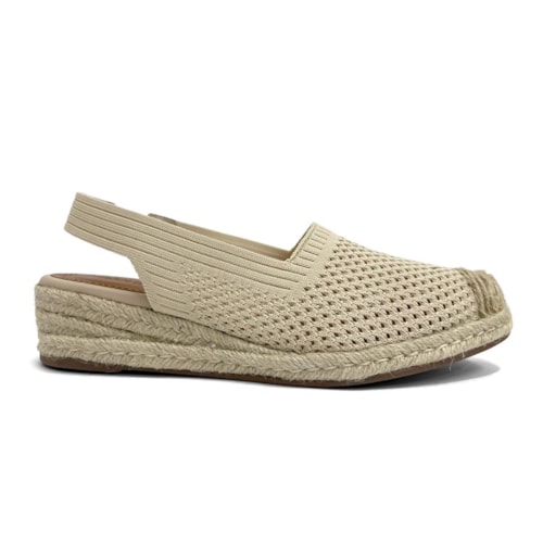 Detalhe - Sandália Valentina Slingback Flatform 509057 Manteiga