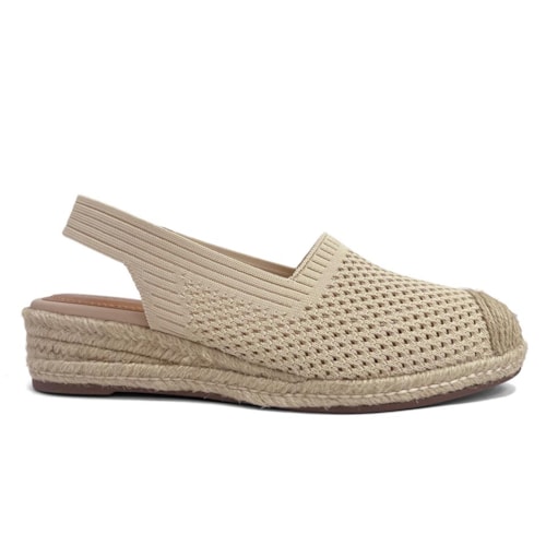 Detalhe - Sandália Valentina Slingback Flatform 509057 Manteiga