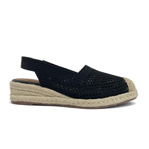 Detalhe - Sandália Valentina Slingback Flatform 509057 Preto