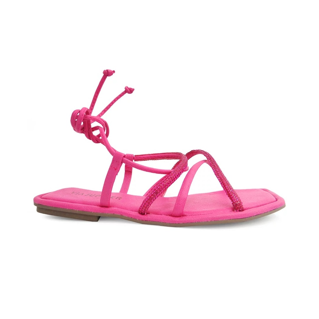Sandália Via Júpiter Rasteira Amarração 8828 Pink