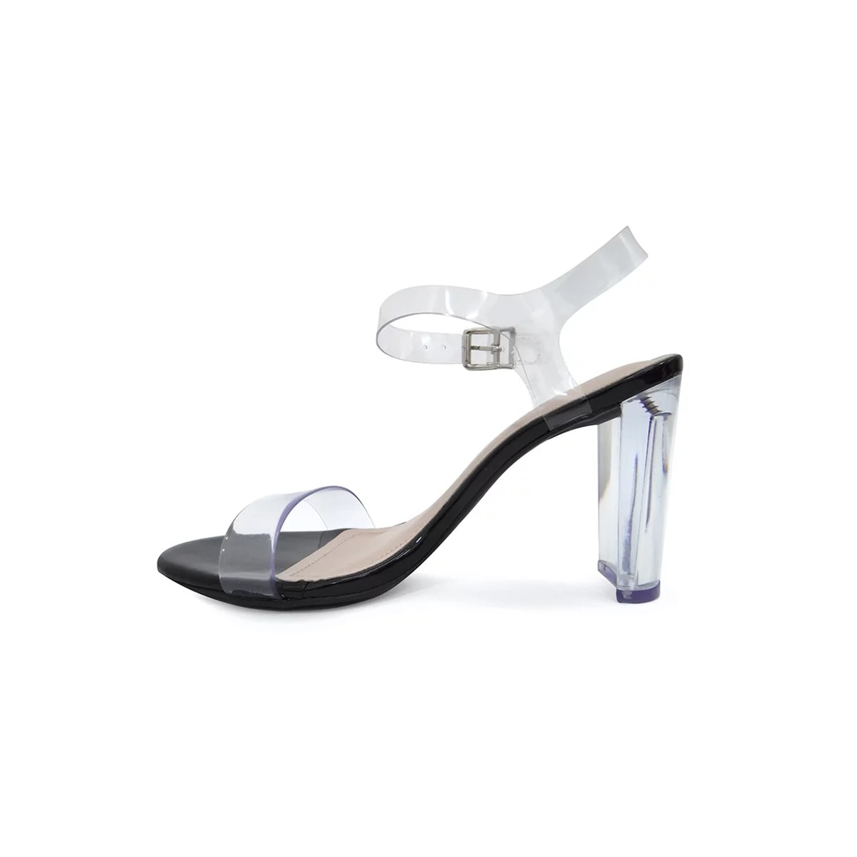Sandália Via Marte 21-15010 Transparente/Preto Sandália Via Marte 21-15010 Transparente/Preto