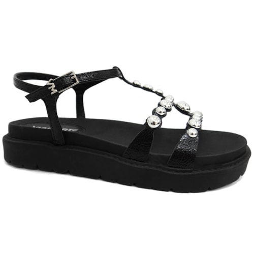 Sandália Via Marte Feminina Papete Flatform 176-010-01 Preto