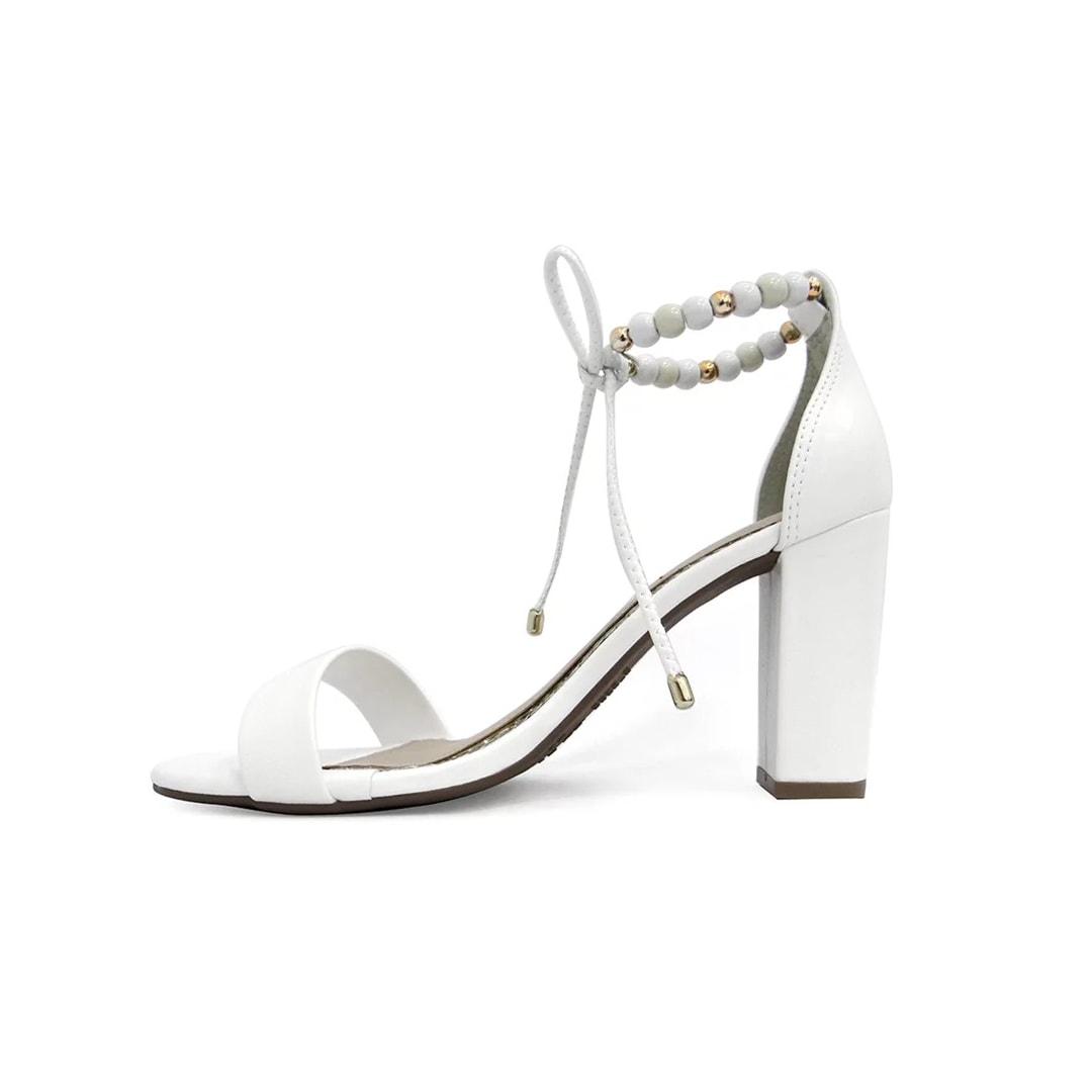 Sandália Via Marte Feminino Salto Bloco 21-14906 Branco Sandália Via Marte Feminino Salto Bloco 21-14906 Branco