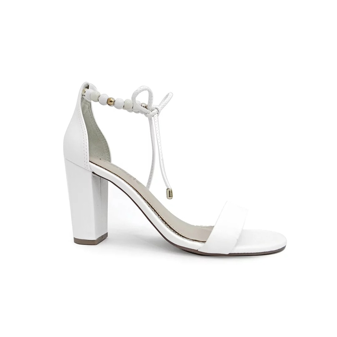 Sandália Via Marte Feminino Salto Bloco 21-14906 Branco