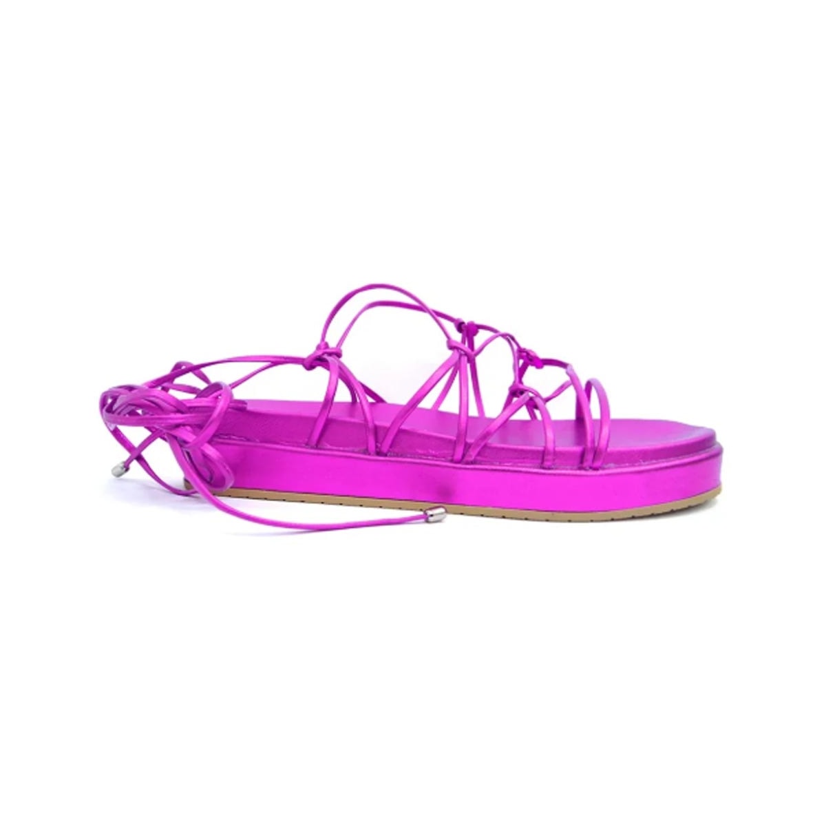 Sandália Via Marte Flatform Amarração 22-17801 Fucsia Sandália Via Marte Flatform Amarração 22-17801 Fucsia