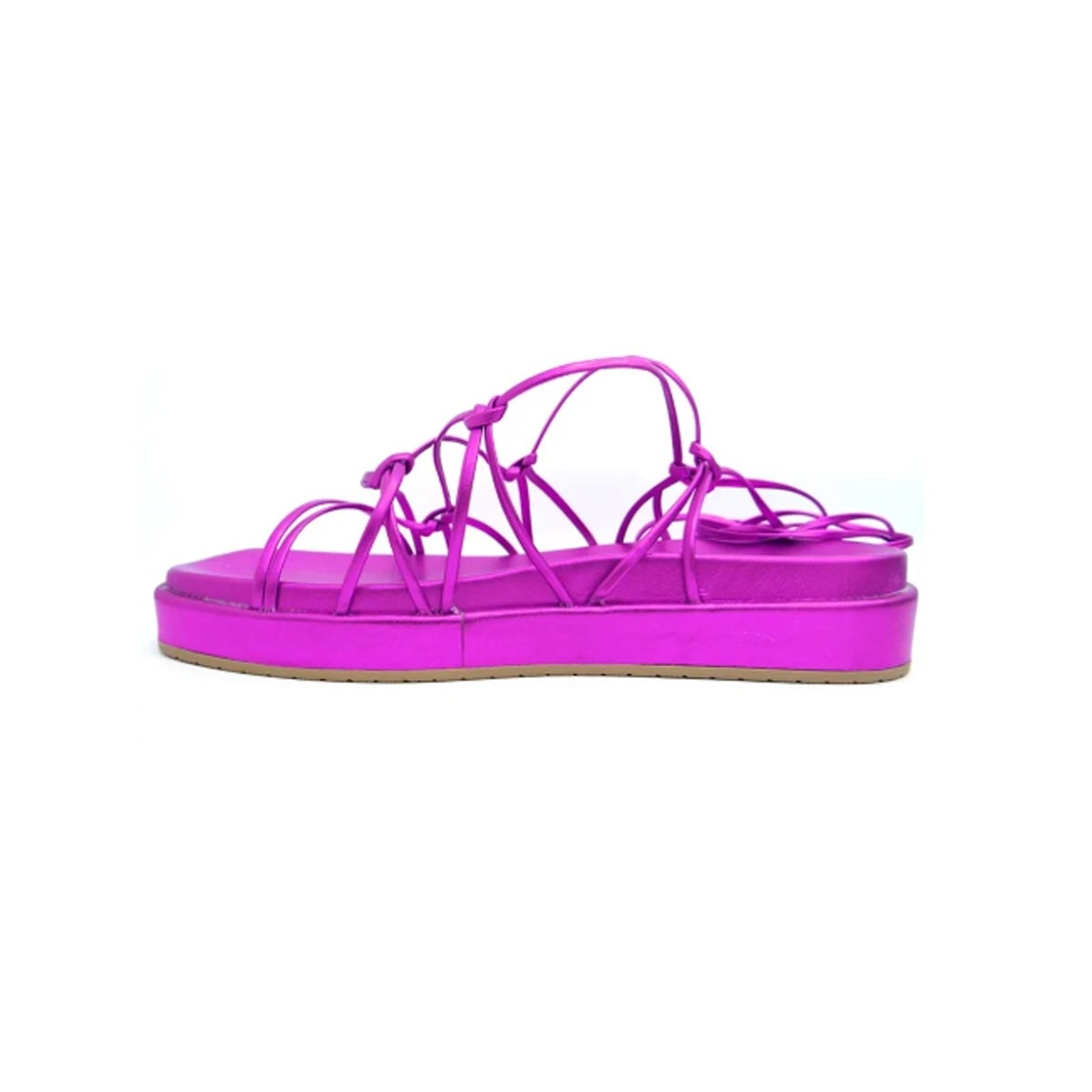 Sandália Via Marte Flatform Amarração 22-17801 Fucsia Sandália Via Marte Flatform Amarração 22-17801 Fucsia