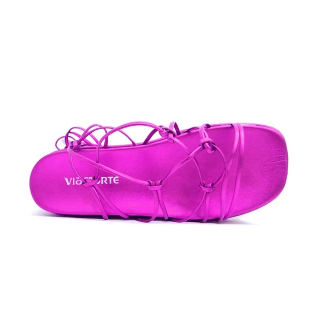 Sandália Via Marte Flatform Amarração 22-17801 Fucsia