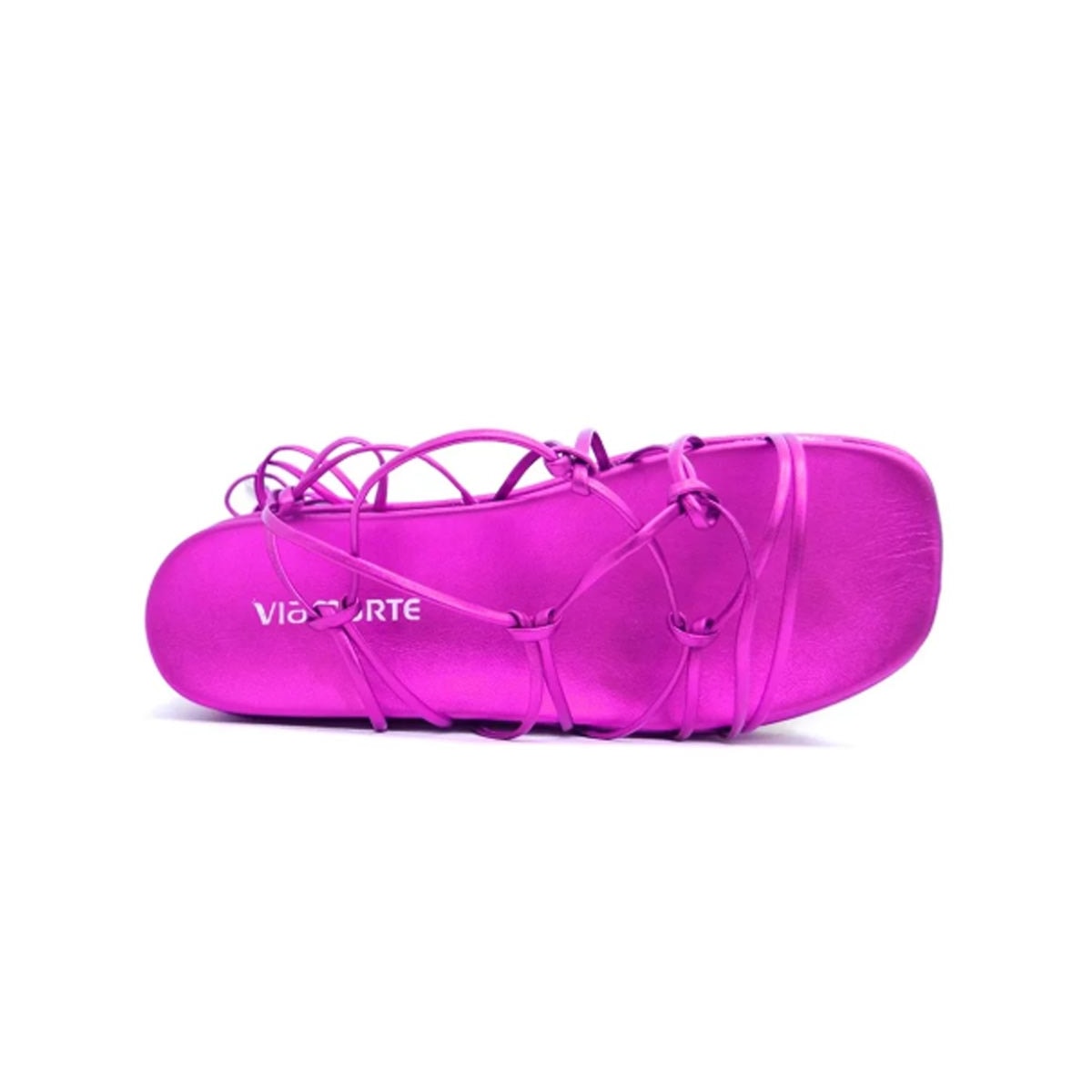Sandália Via Marte Flatform Amarração 22-17801 Fucsia Sandália Via Marte Flatform Amarração 22-17801 Fucsia