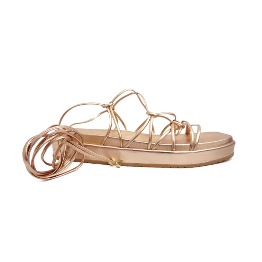 Sandália Via Marte Flatform Amarração 22-17801 Rouge