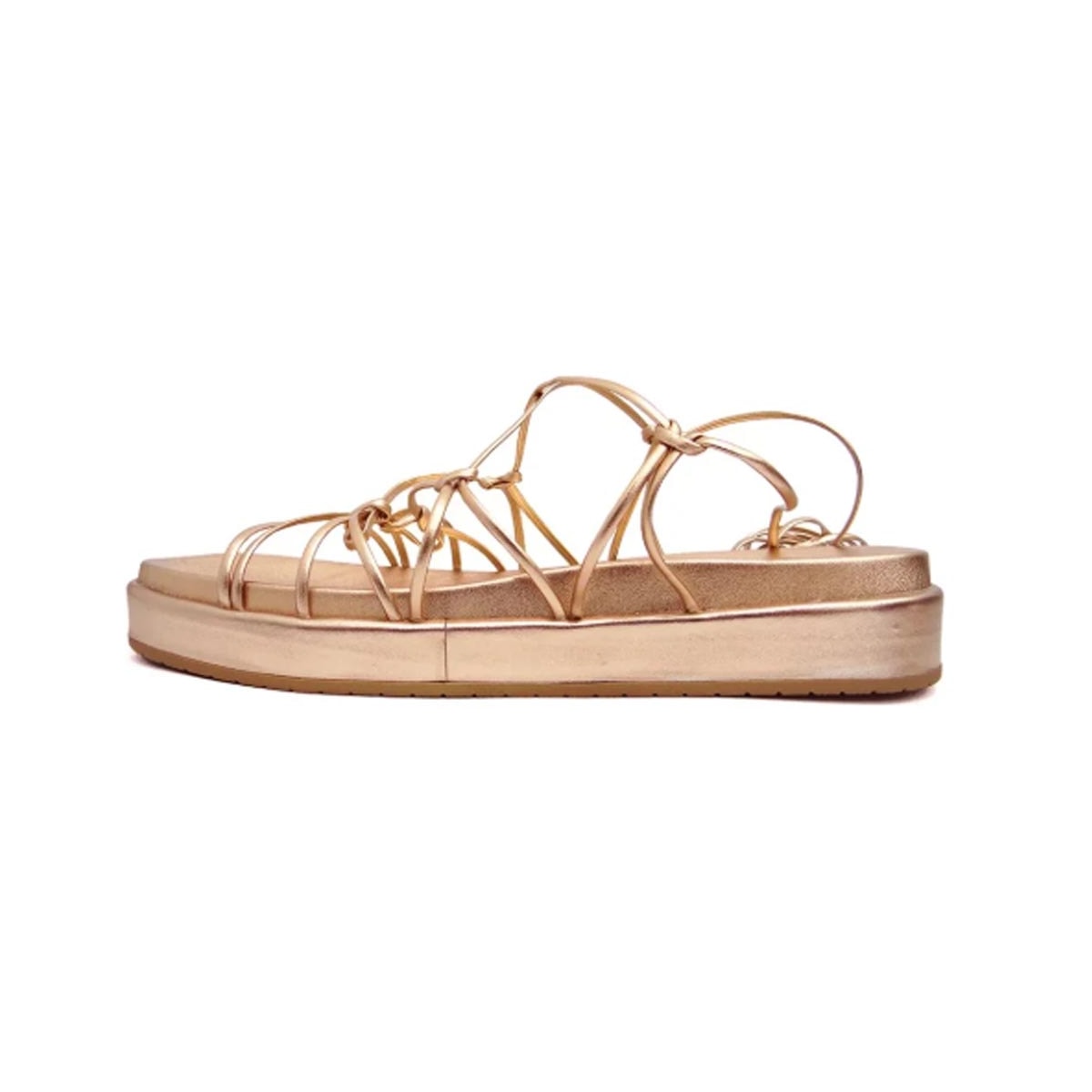 Sandália Via Marte Flatform Amarração 22-17801 Rouge Sandália Via Marte Flatform Amarração 22-17801 Rouge