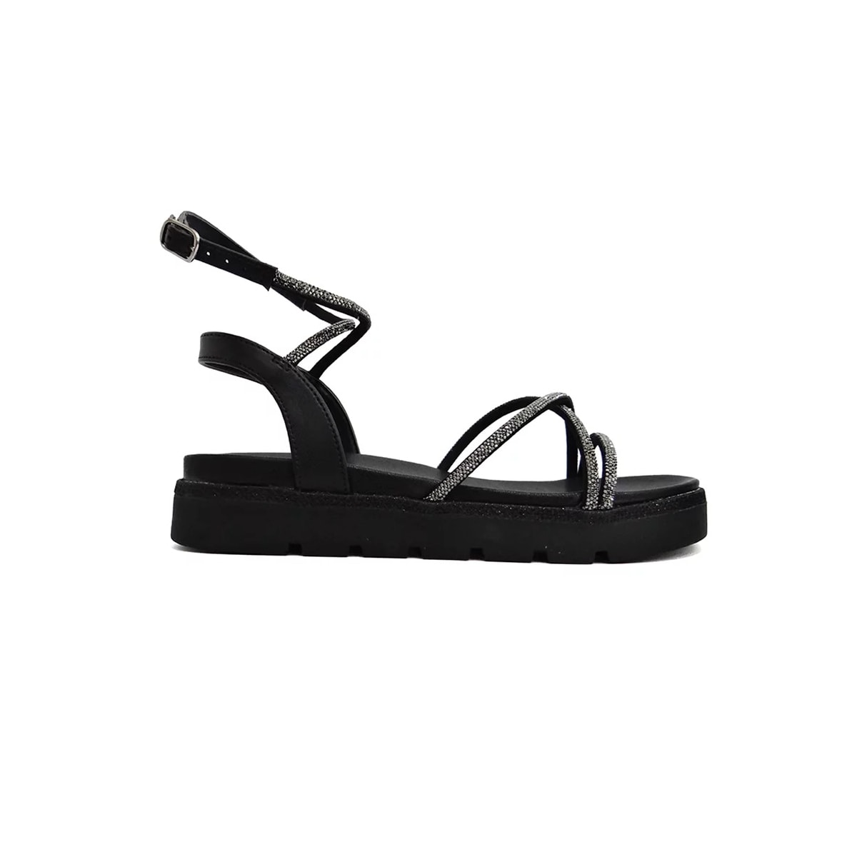 Sandália Via Marte Papete Amarração 23-16006 Preto Sandália Via Marte Papete Amarração 23-16006 Preto