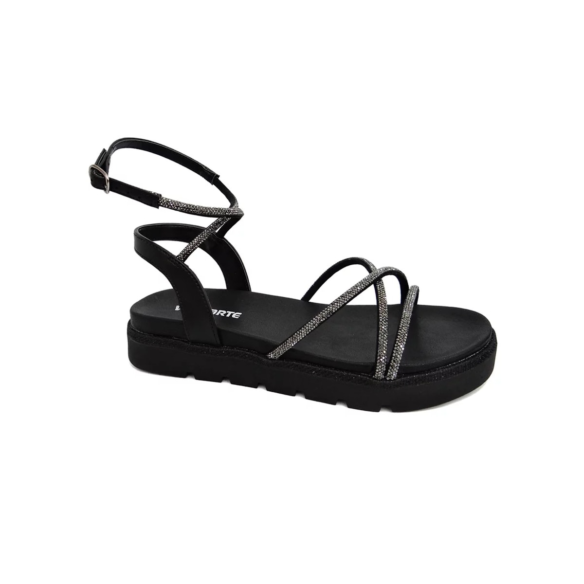 Sandália Via Marte Papete Amarração 23-16006 Preto Sandália Via Marte Papete Amarração 23-16006 Preto