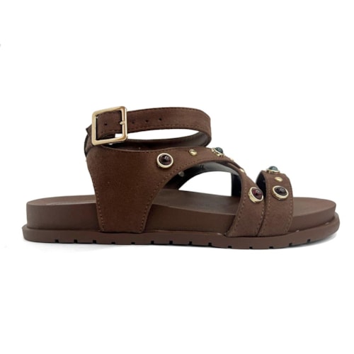 Detalhe - Sandália Via Marte Papete Birken 174-016-01 Dark Brown