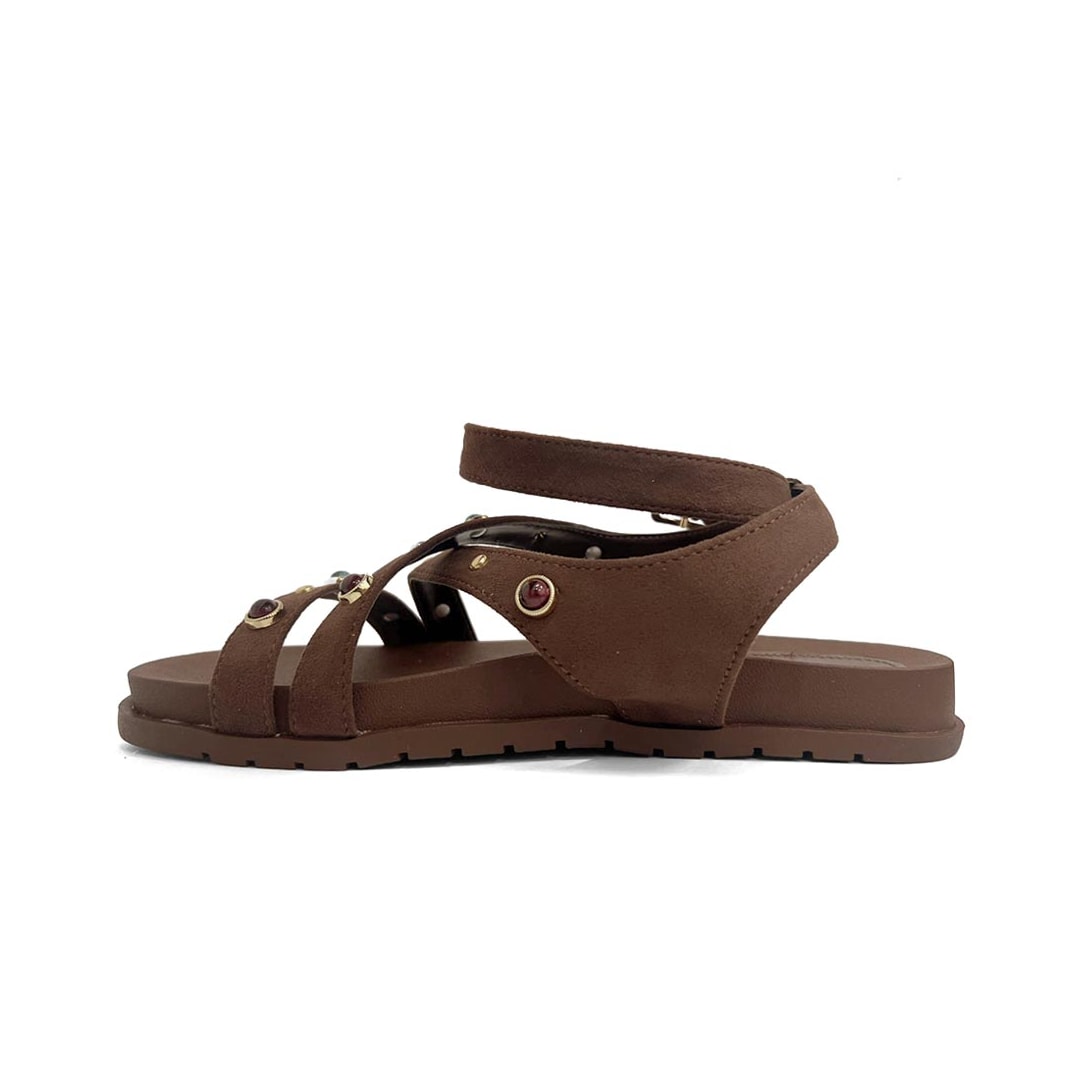 Sandália Via Marte Papete Birken 174-016-01 Dark Brown