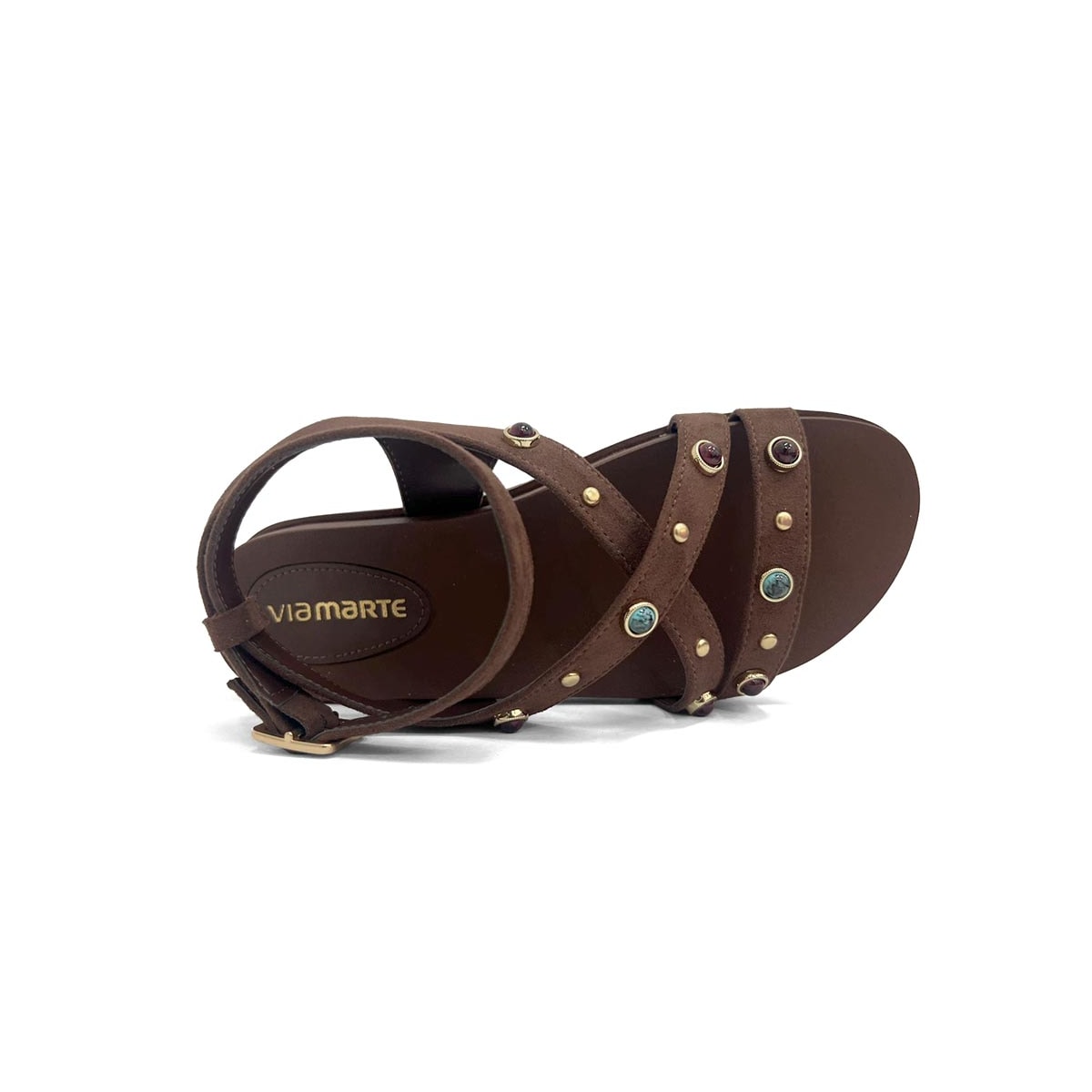Sandália Via Marte Papete Birken 174-016-01 Dark Brown