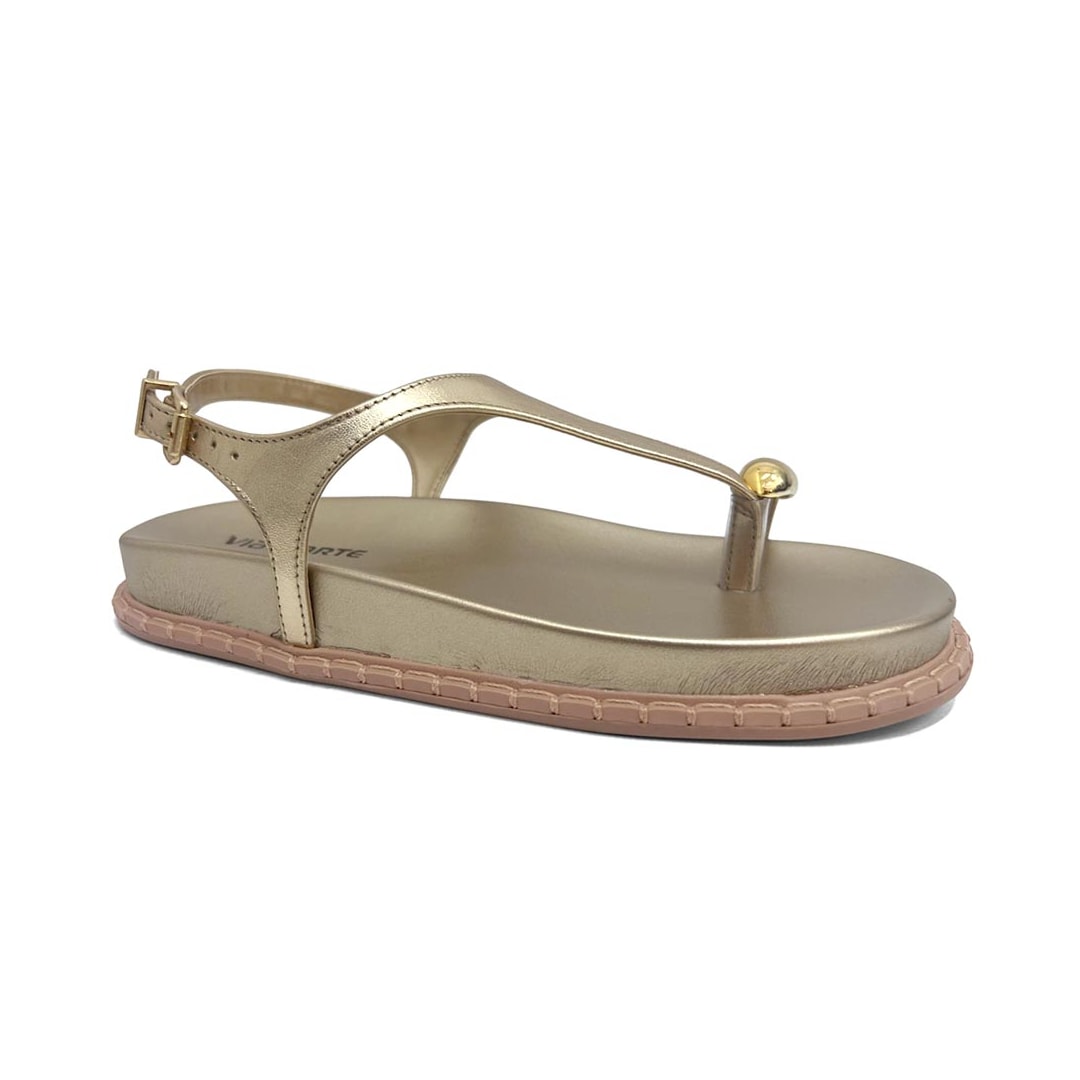 Sandália Via Marte Papete Birken 315-001-01 Gold