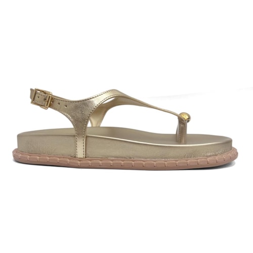 Detalhe - Sandália Via Marte Papete Birken 315-001-01 Gold