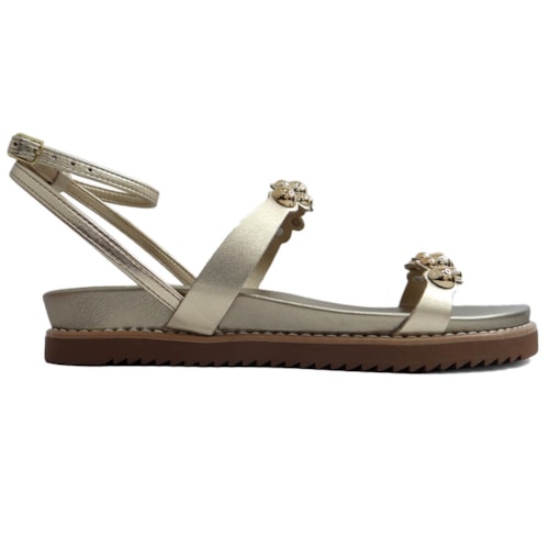 Detalhe - Sandália Via Marte Papete Flatform 117-001-01 Gold